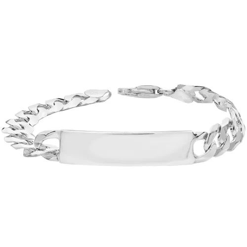 Silver Mens' Curb Id Bracelet